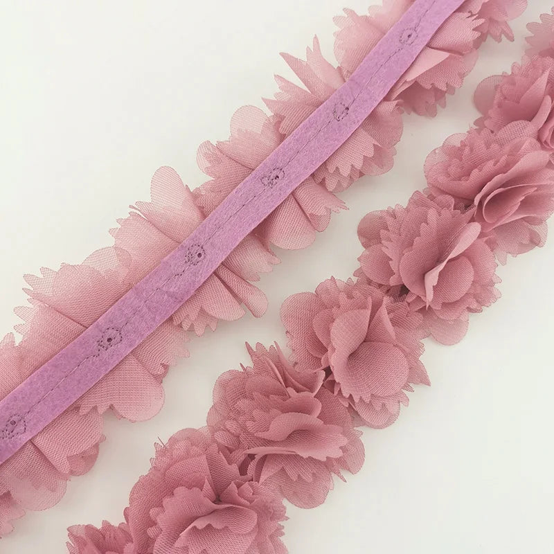 (1 Meter) Chiffon Lace Fabric Webbing Decoration Flower Gift Ribbons Crafts Non-Woven Fabrics Base Laces