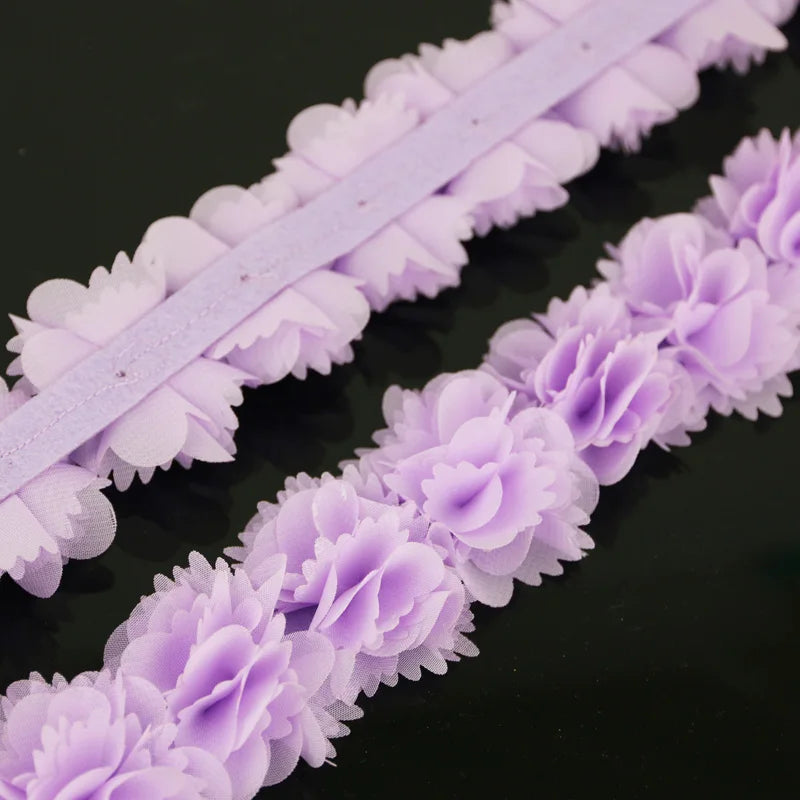 (1 Meter) Chiffon Lace Fabric Webbing Decoration Flower Gift Ribbons Crafts Non-Woven Fabrics Base Laces
