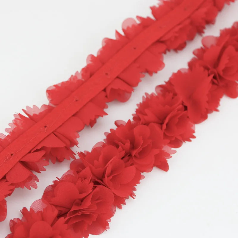 (1 Meter) Chiffon Lace Fabric Webbing Decoration Flower Gift Ribbons Crafts Non-Woven Fabrics Base Laces