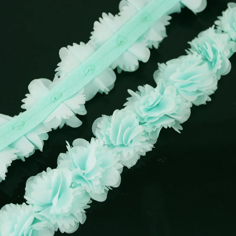 (1 Meter) Chiffon Lace Fabric Webbing Decoration Flower Gift Ribbons Crafts Non-Woven Fabrics Base Laces