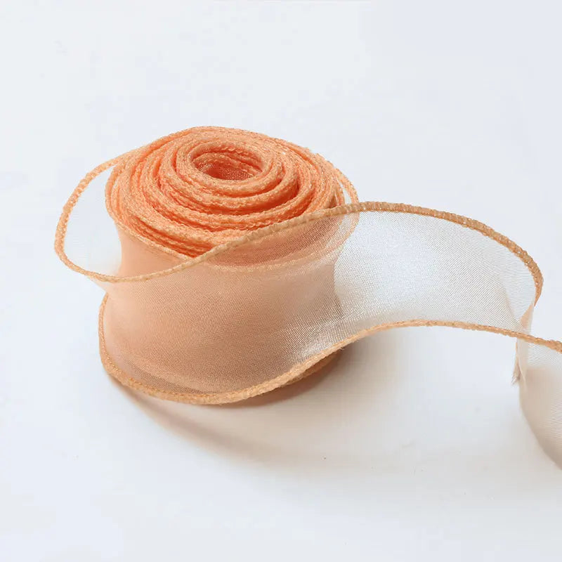 10Yards Fishtail Chiffon Ribbon Wavy Edged Organza Ribbon For DIY Crafts Bouquet Gift Wrapping Wedding Decoration Sewing Accesso