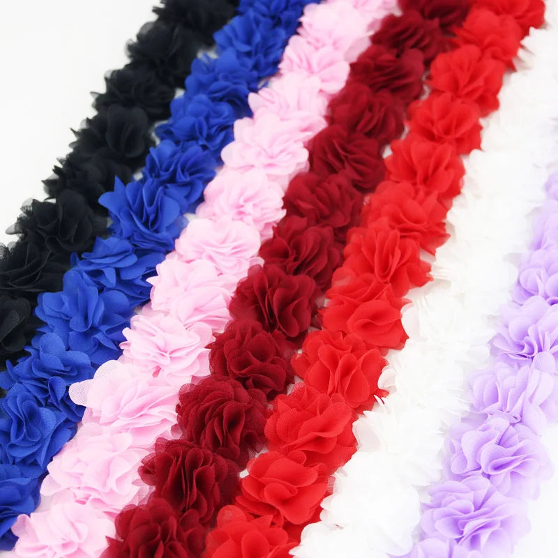 Chiffon Lace Fabric Webbing Decoration Flower Gift Ribbons Crafts Non-woven Fabrics Base