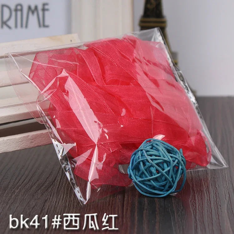 10meters 10mm Chiffon Ribbon Organza Lace Ribbons for DIY Crafts Christmas Halloween Wedding Decoration Gift Wrapping Fabric