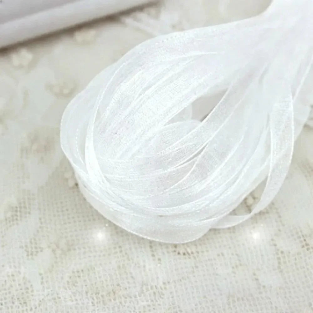10 Yards Fishtail Yarn Ribbons Wave Edge Pleated Chiffon Ribbon Gifts Packaging Material Wedding Birthday Party Flower DIY Decor