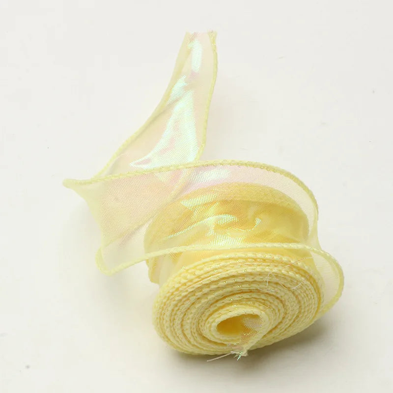 10Yards Fishtail Chiffon Ribbon Wavy Edged Organza Ribbon For DIY Crafts Bouquet Gift Wrapping Wedding Decoration Sewing Accesso