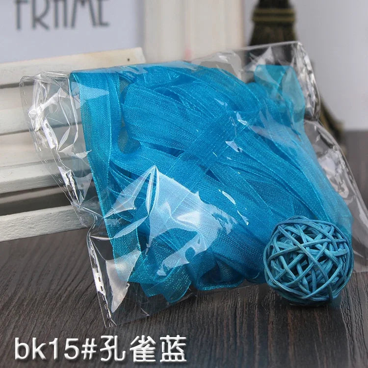 10meters 10mm Chiffon Ribbon Organza Lace Ribbons for DIY Crafts Christmas Halloween Wedding Decoration Gift Wrapping Fabric