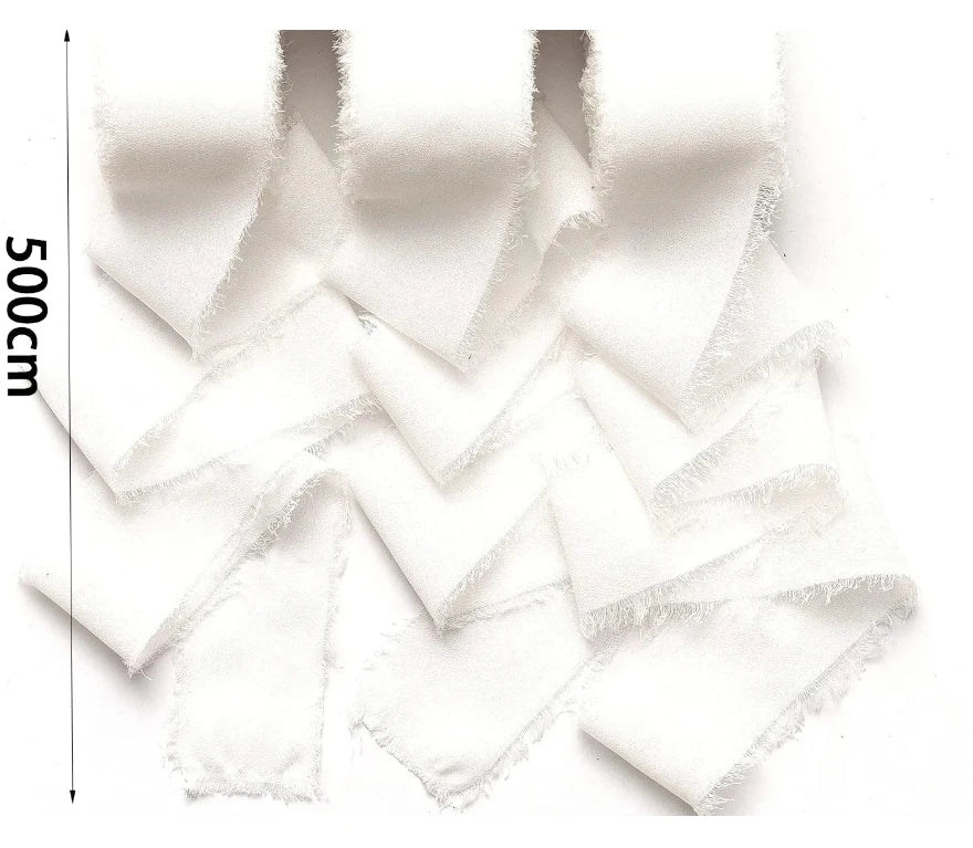 3 Rolls of 5-meter White Chiffon Ribbons for Wedding Invitations, Bridal Bouquets, Gift Boxes, Bow Decorations Christmas Ribbon