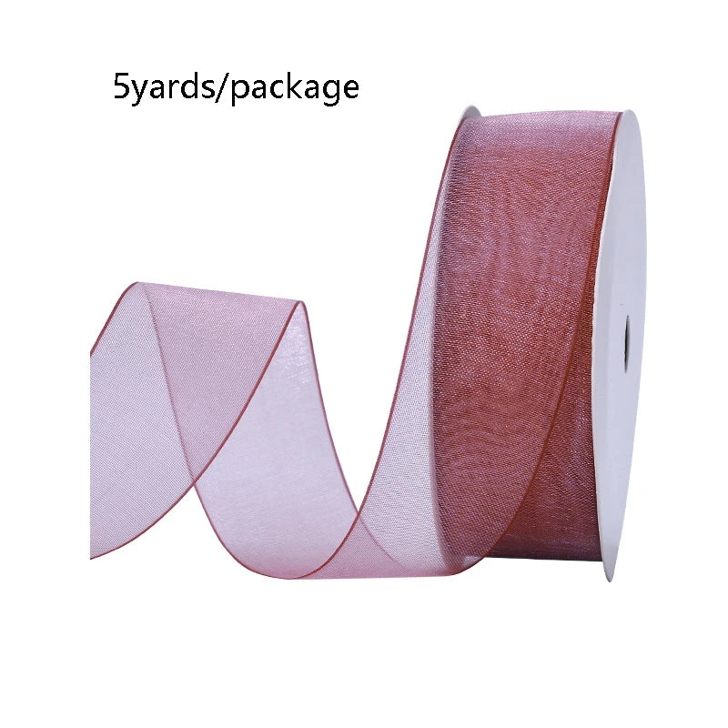 5 Yards Sheer Chiffon Ribbon Suitable for Gift Wrapping, Wedding Decor, Home Decor, Girl Hair Accessories Handmade DIY