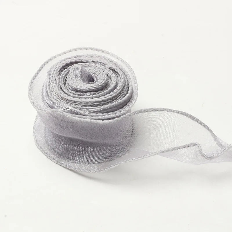 10Yards Fishtail Chiffon Ribbon Wavy Edged Organza Ribbon For DIY Crafts Bouquet Gift Wrapping Wedding Decoration Sewing Accesso