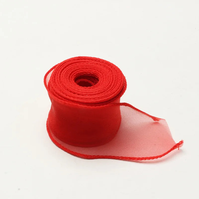10Yards Fishtail Chiffon Ribbon Wavy Edged Organza Ribbon For DIY Crafts Bouquet Gift Wrapping Wedding Decoration Sewing Accesso