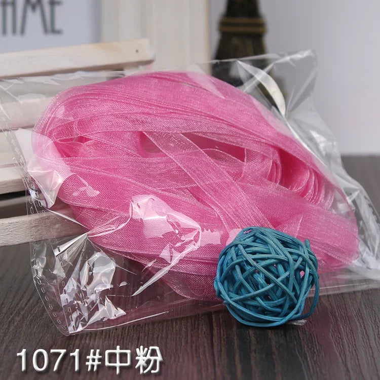 10meters 10mm Chiffon Ribbon Organza Lace Ribbons for DIY Crafts Christmas Halloween Wedding Decoration Gift Wrapping Fabric