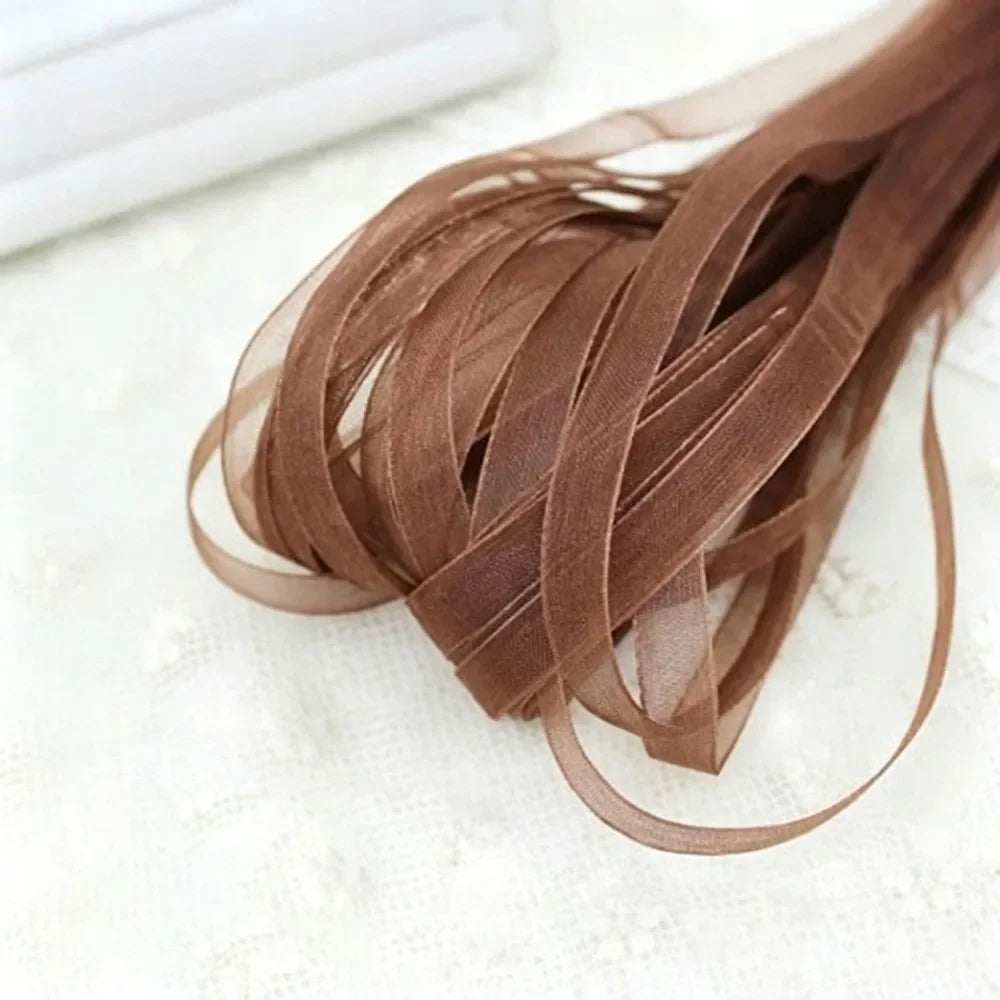 10 Yards Fishtail Yarn Ribbons Wave Edge Pleated Chiffon Ribbon Gifts Packaging Material Wedding Birthday Party Flower DIY Decor