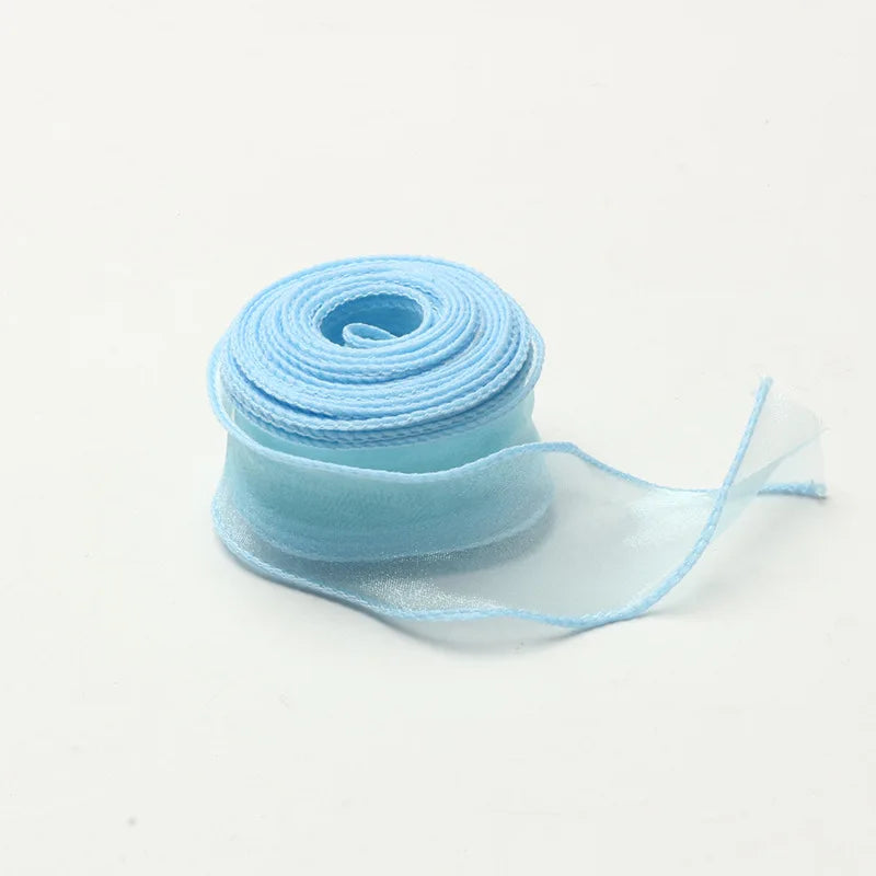 10Yards Fishtail Chiffon Ribbon Wavy Edged Organza Ribbon For DIY Crafts Bouquet Gift Wrapping Wedding Decoration Sewing Accesso