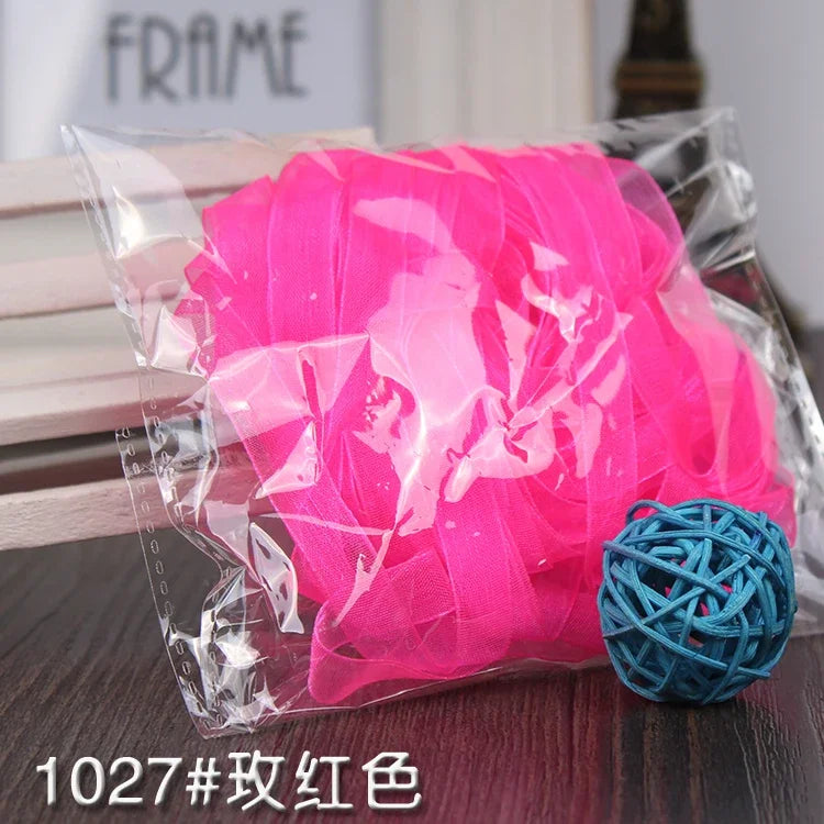 10meters 10mm Chiffon Ribbon Organza Lace Ribbons for DIY Crafts Christmas Halloween Wedding Decoration Gift Wrapping Fabric