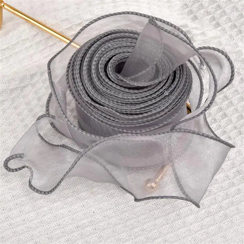 2.2/10m Fishtail Chiffon Ribbon Wavy Edge Organza Lace Ribbon Bouquet Gifts Packaging Wedding Party Decorations Sewing Supplies