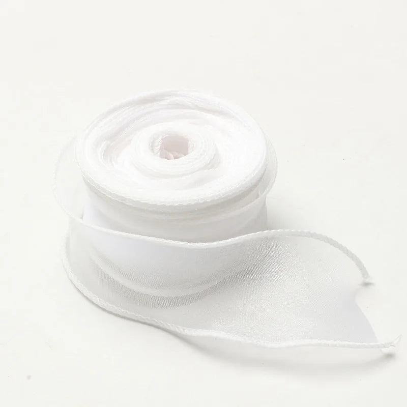 10Yards Fishtail Chiffon Ribbon Wavy Edged Organza Ribbon For DIY Crafts Bouquet Gift Wrapping Wedding Decoration Sewing Accesso