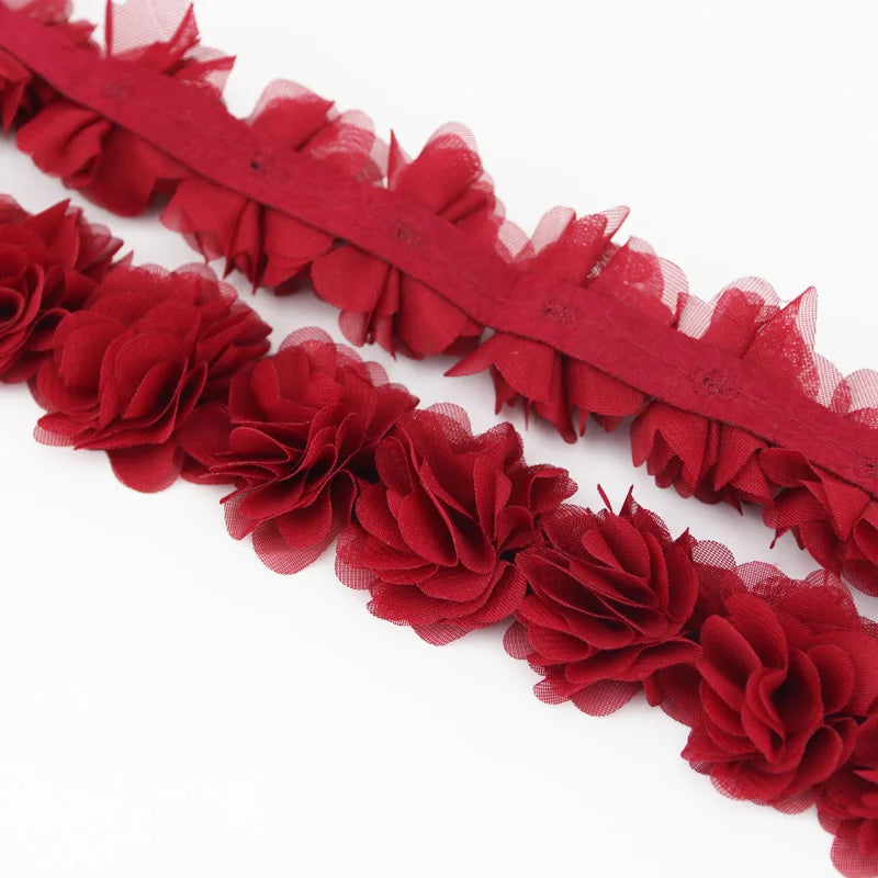 Chiffon Lace Fabric Webbing Decoration Flower Gift Ribbons Crafts Non-woven Fabrics Base