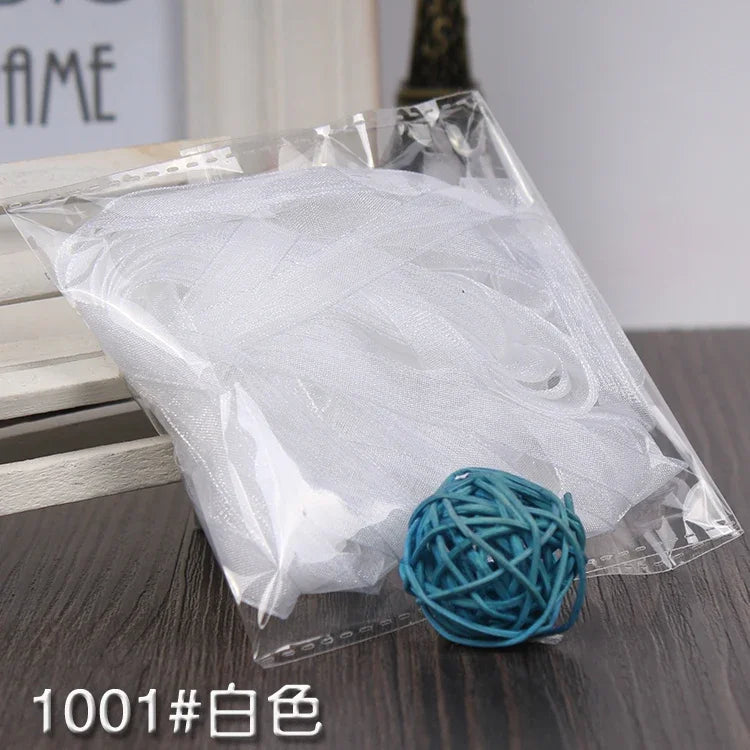 10meters 10mm Chiffon Ribbon Organza Lace Ribbons for DIY Crafts Christmas Halloween Wedding Decoration Gift Wrapping Fabric