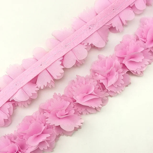 (1 Meter) Chiffon Lace Fabric Webbing Decoration Flower Gift Ribbons Crafts Non-Woven Fabrics Base Laces