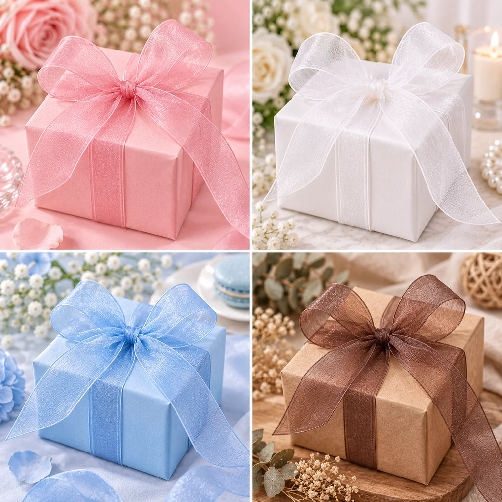 5 Yards Sheer Chiffon Ribbon Suitable for Gift Wrapping, Wedding Decor, Home Decor, Girl Hair Accessories Handmade DIY