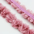 (1 Meter) Pink Meat Chiffon Lace Fabric Webbing Decoration Flower Gift Ribbons Crafts Non-Woven Fabrics Base