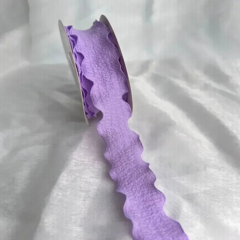 10 Yards Fishtail Yarn Ribbons Wave Edge Pleated Chiffon Ribbon Gifts Packaging Material Wedding Birthday Party Flower DIY Decor