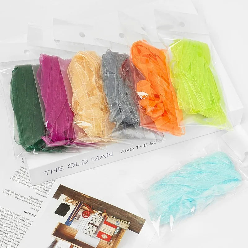 10meters 10mm Chiffon Ribbon Organza Lace Ribbons for DIY Crafts Christmas Halloween Wedding Decoration Gift Wrapping Fabric