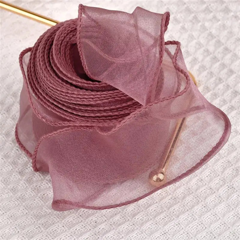 2.2/10m Fishtail Chiffon Ribbon Wavy Edge Organza Lace Ribbon Bouquet Gifts Packaging Wedding Party Decorations Sewing Supplies