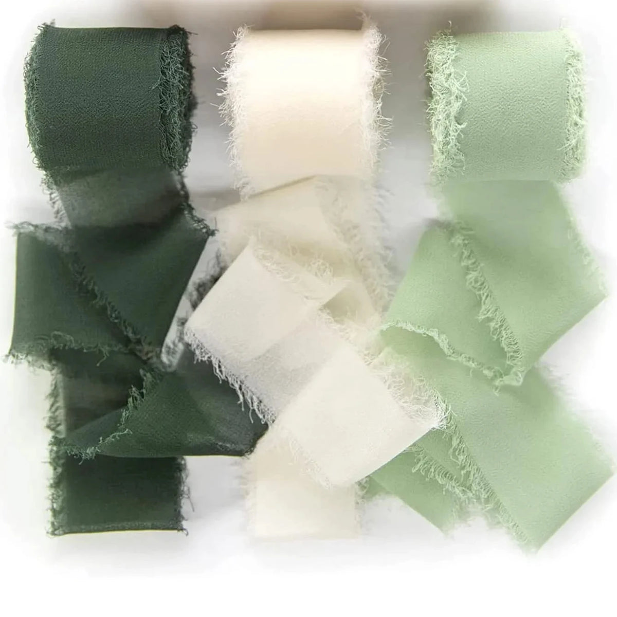 3 Rolls of 5-meter White Chiffon Ribbons for Wedding Invitations, Bridal Bouquets, Gift Boxes, Bow Decorations Christmas Ribbon