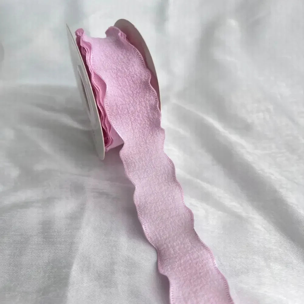 10 Yards Fishtail Yarn Ribbons Wave Edge Pleated Chiffon Ribbon Gifts Packaging Material Wedding Birthday Party Flower DIY Decor