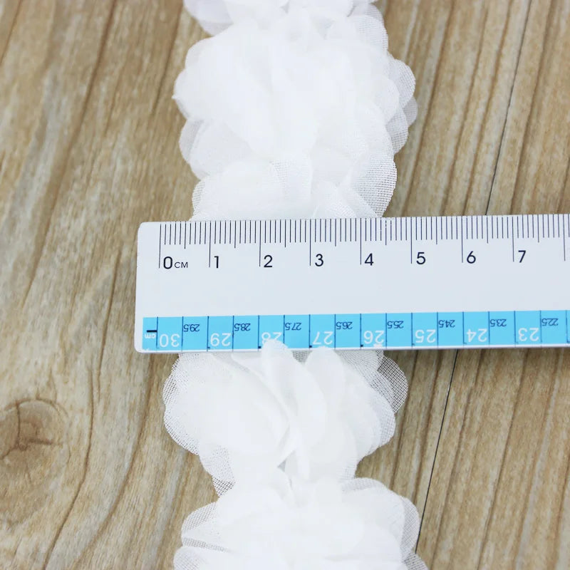 (1 Meter) Pink Meat Chiffon Lace Fabric Webbing Decoration Flower Gift Ribbons Crafts Non-Woven Fabrics Base