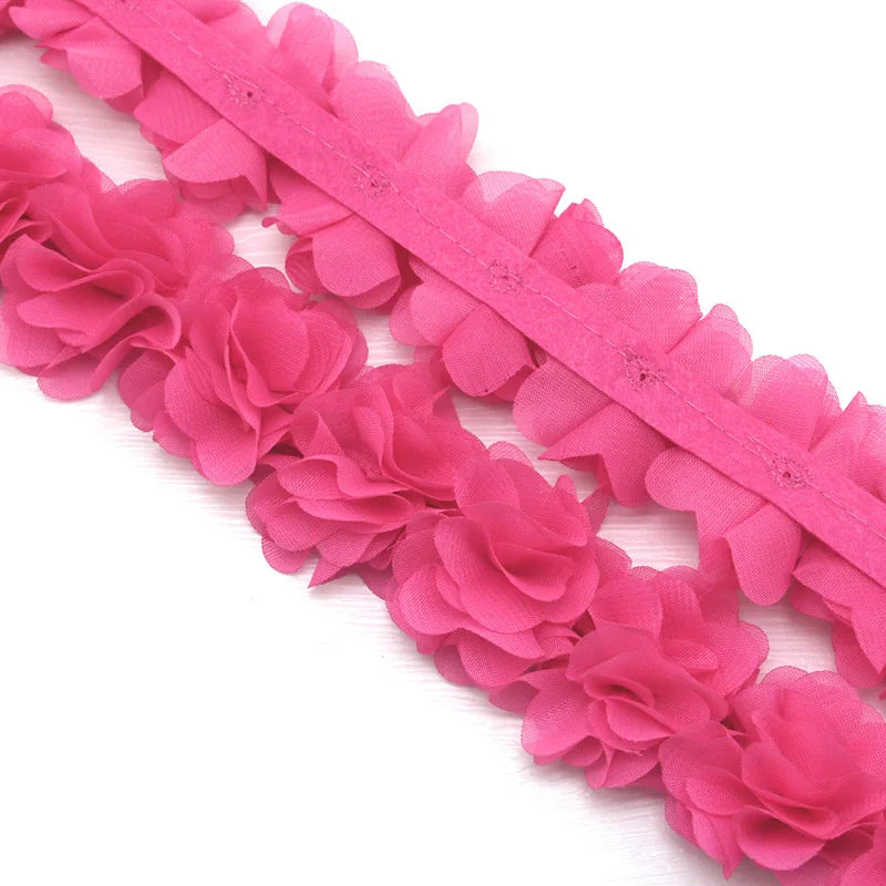 Chiffon Lace Fabric Webbing Decoration Flower Gift Ribbons Crafts Non-woven Fabrics Base