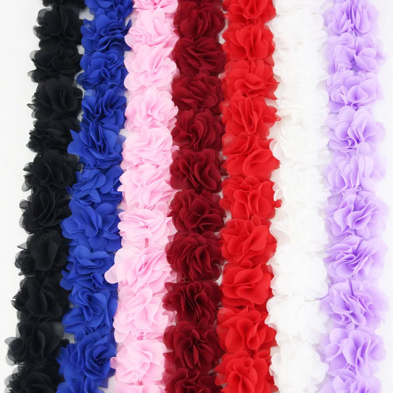 Chiffon Lace Fabric Webbing Decoration Flower Gift Ribbons Crafts Non-woven Fabrics Base
