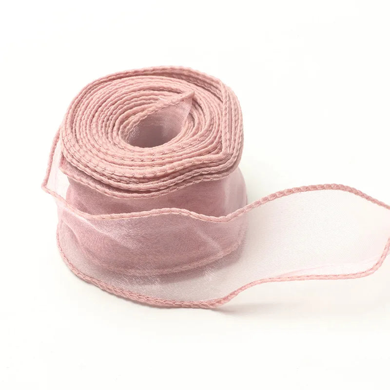 10Yards Fishtail Chiffon Ribbon Wavy Edged Organza Ribbon For DIY Crafts Bouquet Gift Wrapping Wedding Decoration Sewing Accesso