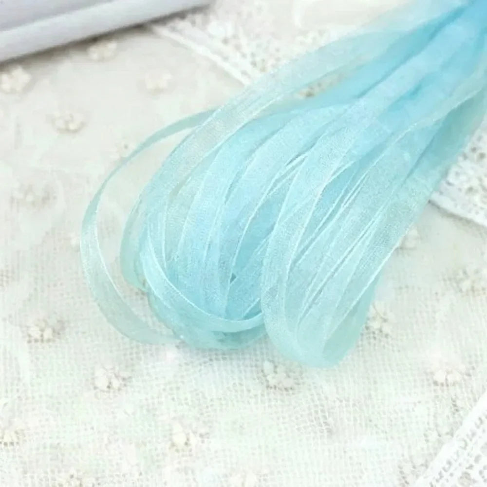 10 Yards Fishtail Yarn Ribbons Wave Edge Pleated Chiffon Ribbon Gifts Packaging Material Wedding Birthday Party Flower DIY Decor