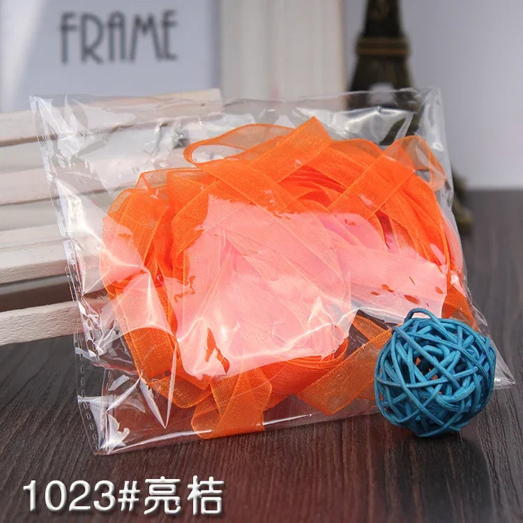 10meters 10mm Chiffon Ribbon Organza Lace Ribbons for DIY Crafts Christmas Halloween Wedding Decoration Gift Wrapping Fabric