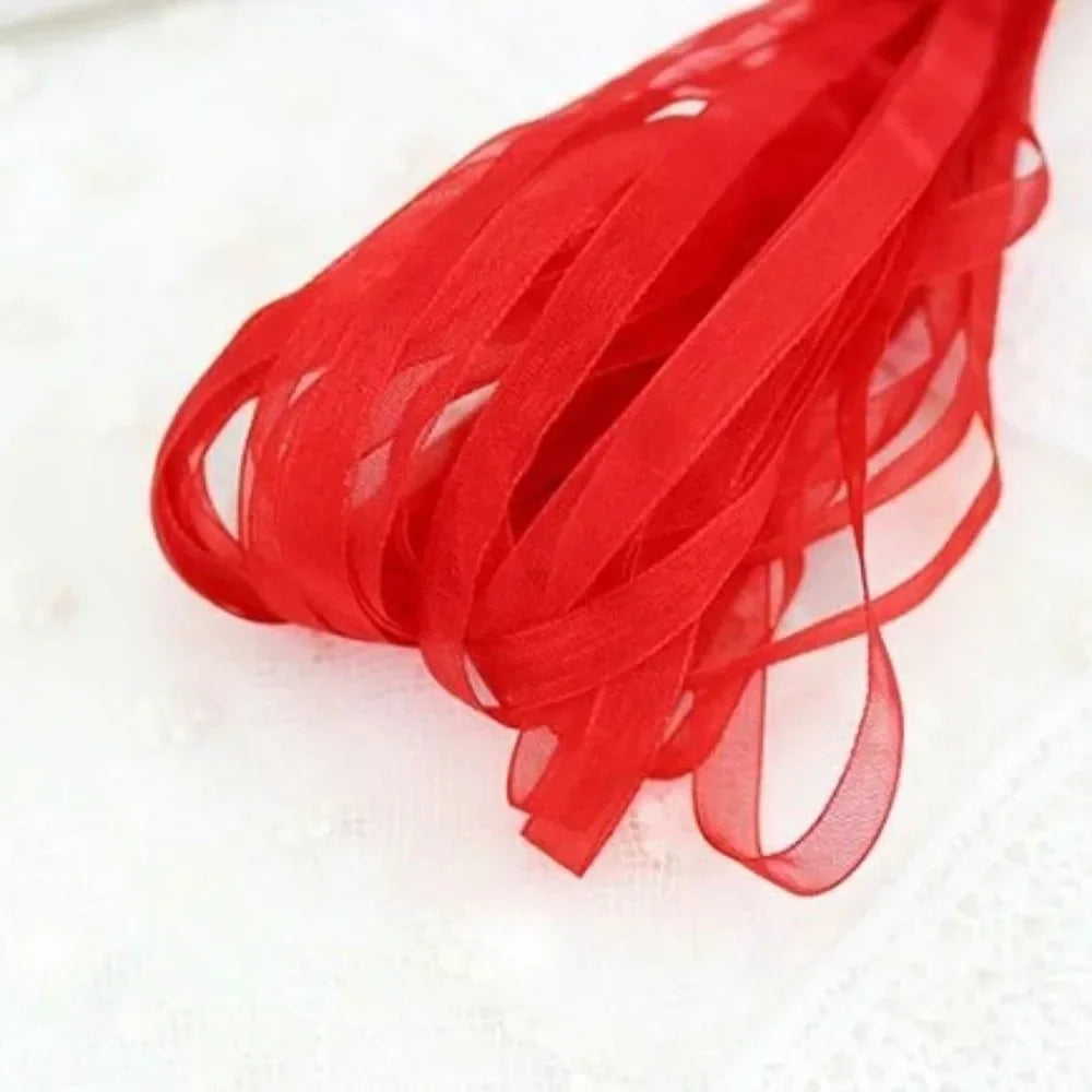 10 Yards Fishtail Yarn Ribbons Wave Edge Pleated Chiffon Ribbon Gifts Packaging Material Wedding Birthday Party Flower DIY Decor