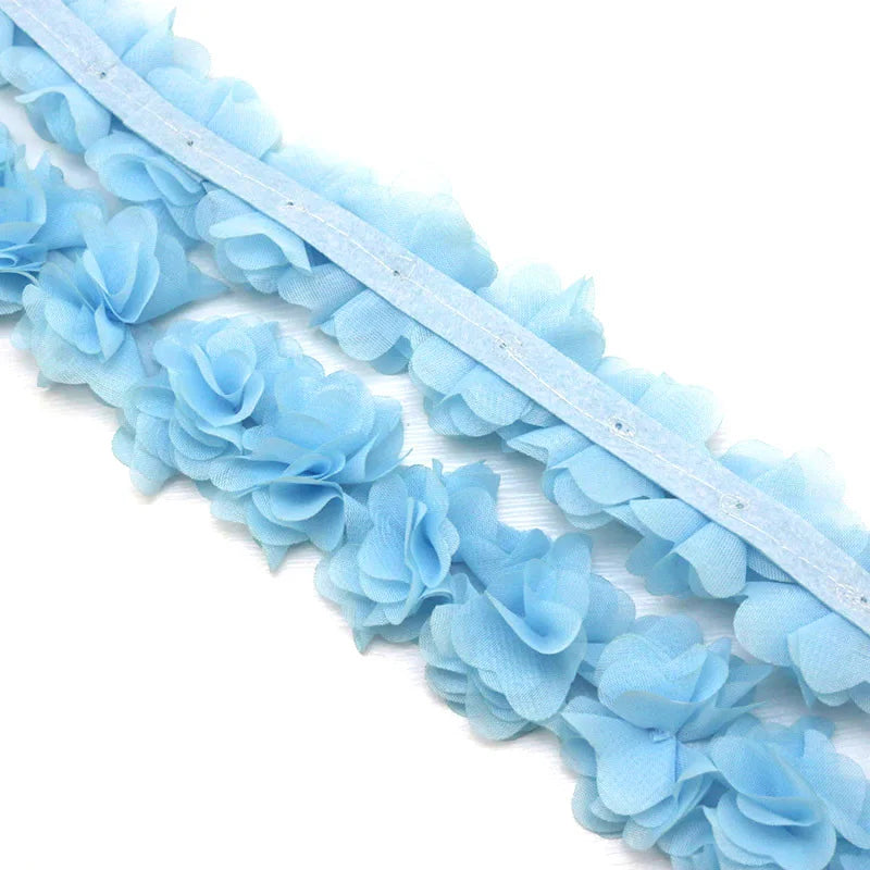 Chiffon Lace Fabric Webbing Decoration Flower Gift Ribbons Crafts Non-woven Fabrics Base
