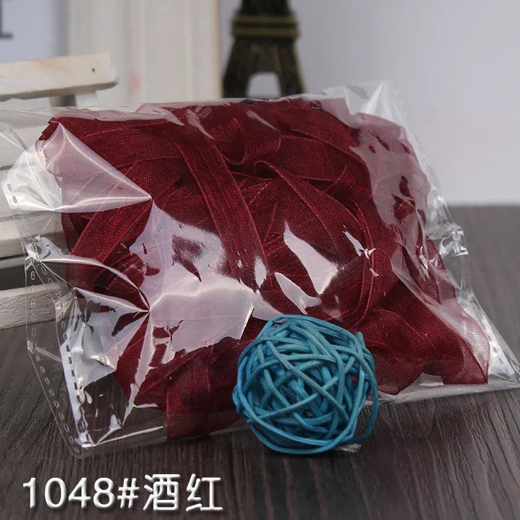 10meters 10mm Chiffon Ribbon Organza Lace Ribbons for DIY Crafts Christmas Halloween Wedding Decoration Gift Wrapping Fabric