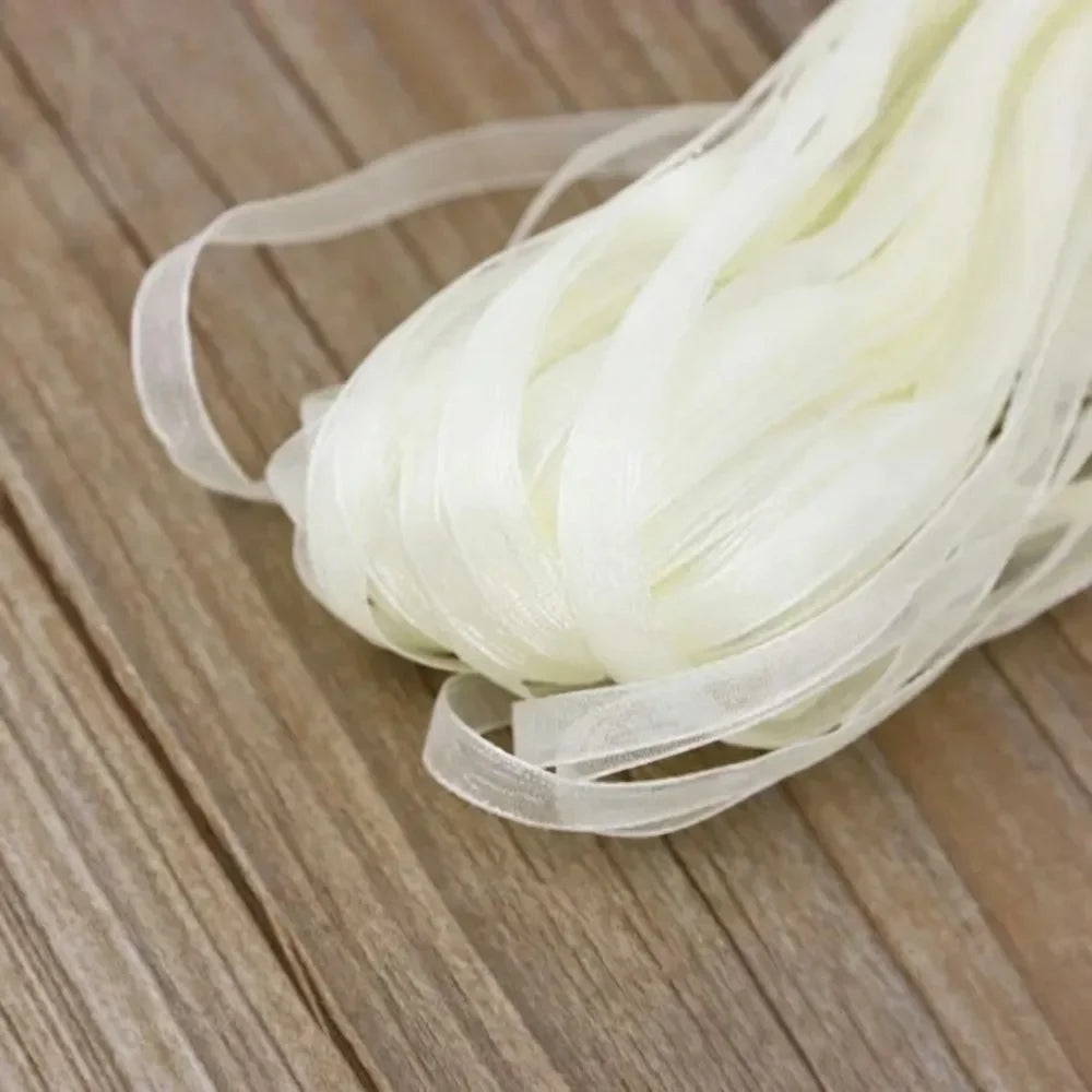 10 Yards Fishtail Yarn Ribbons Wave Edge Pleated Chiffon Ribbon Gifts Packaging Material Wedding Birthday Party Flower DIY Decor