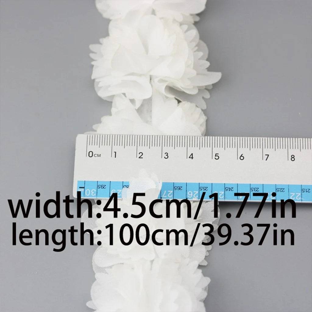 (1 Meter) Chiffon Lace Fabric Webbing Decoration Flower Gift Ribbons Crafts Non-Woven Fabrics Base Laces