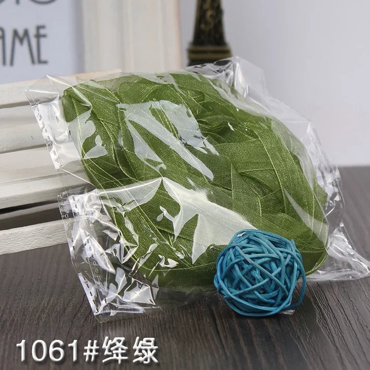 10meters 10mm Chiffon Ribbon Organza Lace Ribbons for DIY Crafts Christmas Halloween Wedding Decoration Gift Wrapping Fabric