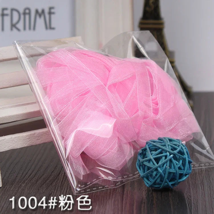 10meters 10mm Chiffon Ribbon Organza Lace Ribbons for DIY Crafts Christmas Halloween Wedding Decoration Gift Wrapping Fabric