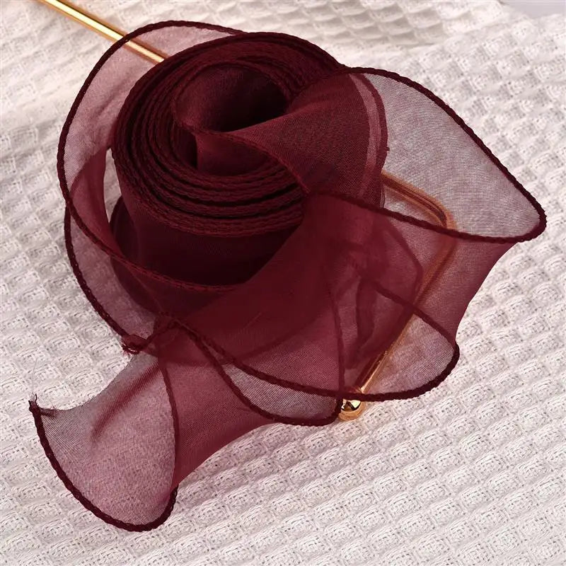 2.2/10m Fishtail Chiffon Ribbon Wavy Edge Organza Lace Ribbon Bouquet Gifts Packaging Wedding Party Decorations Sewing Supplies