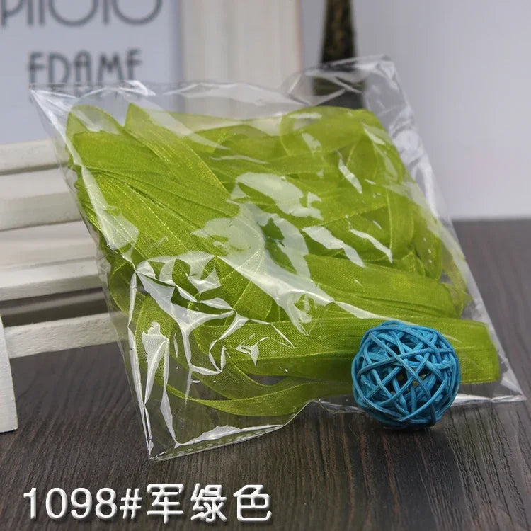 10meters 10mm Chiffon Ribbon Organza Lace Ribbons for DIY Crafts Christmas Halloween Wedding Decoration Gift Wrapping Fabric