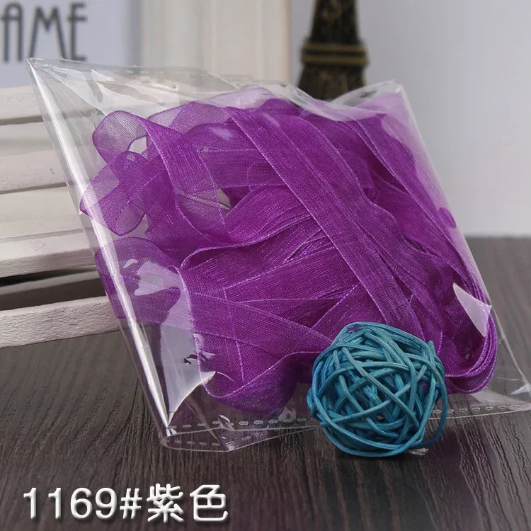 10meters 10mm Chiffon Ribbon Organza Lace Ribbons for DIY Crafts Christmas Halloween Wedding Decoration Gift Wrapping Fabric