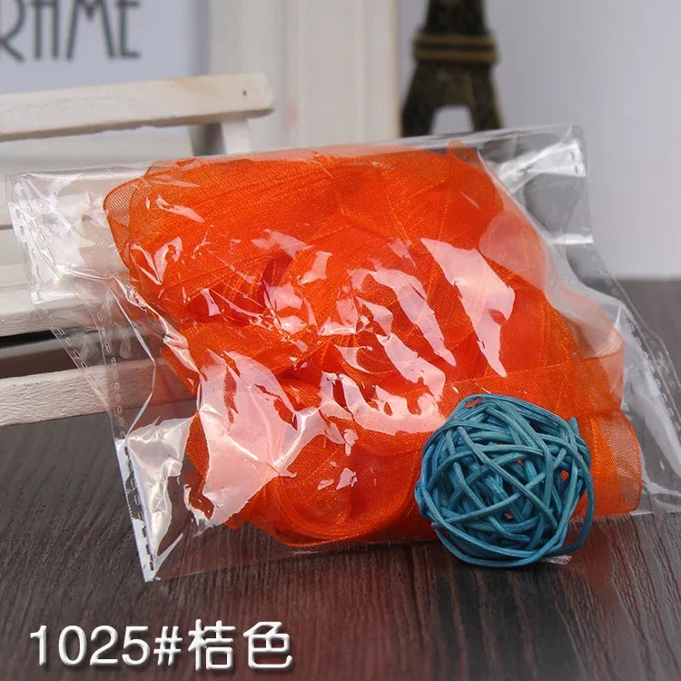 10meters 10mm Chiffon Ribbon Organza Lace Ribbons for DIY Crafts Christmas Halloween Wedding Decoration Gift Wrapping Fabric