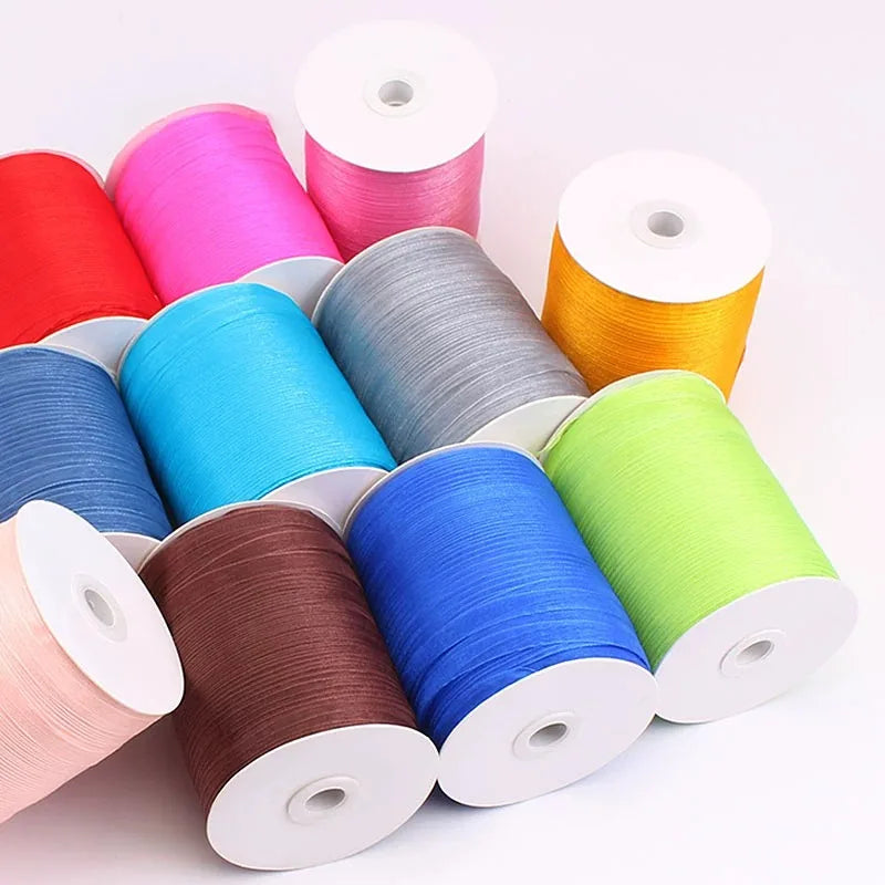 10meters 10mm Chiffon Ribbon Organza Lace Ribbons for DIY Crafts Christmas Halloween Wedding Decoration Gift Wrapping Fabric