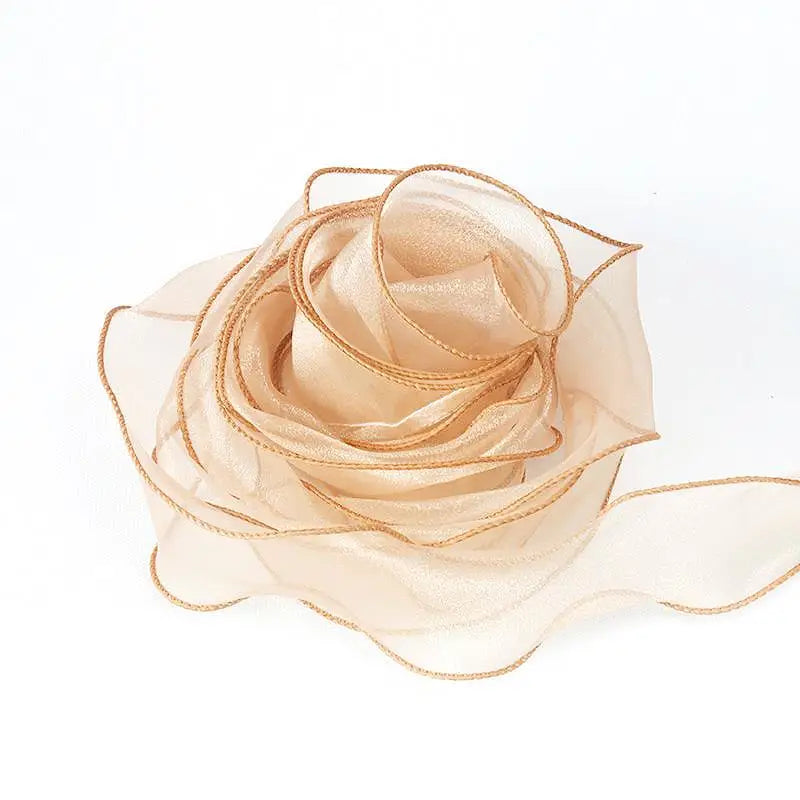 2.2/10m Fishtail Chiffon Ribbon Wavy Edge Organza Lace Ribbon Bouquet Gifts Packaging Wedding Party Decorations Sewing Supplies