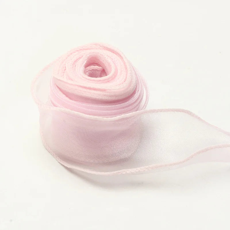 10Yards Fishtail Chiffon Ribbon Wavy Edged Organza Ribbon For DIY Crafts Bouquet Gift Wrapping Wedding Decoration Sewing Accesso